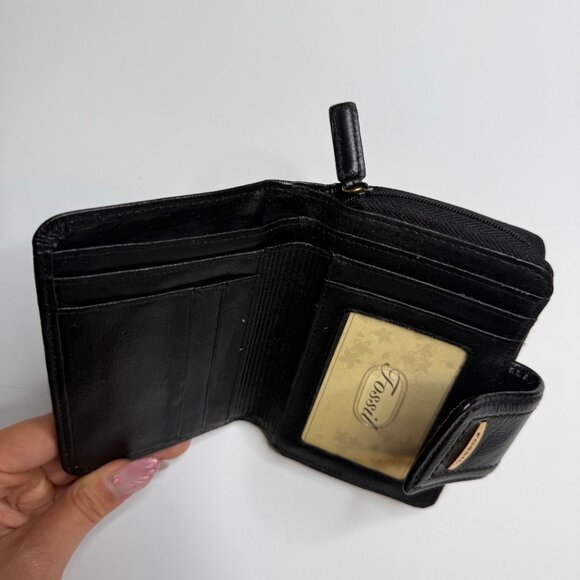 Fossil Black Leather Card Holder Wallet - Picture 4 of 6
